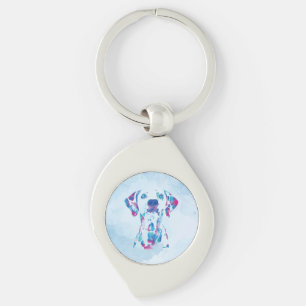 Hund Swirl Silverfärgad Nyckelring