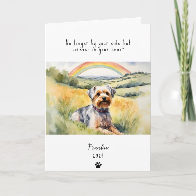 Hund Sympathy Card, eget namn. Pet-förlustkort Kort (Framsida)