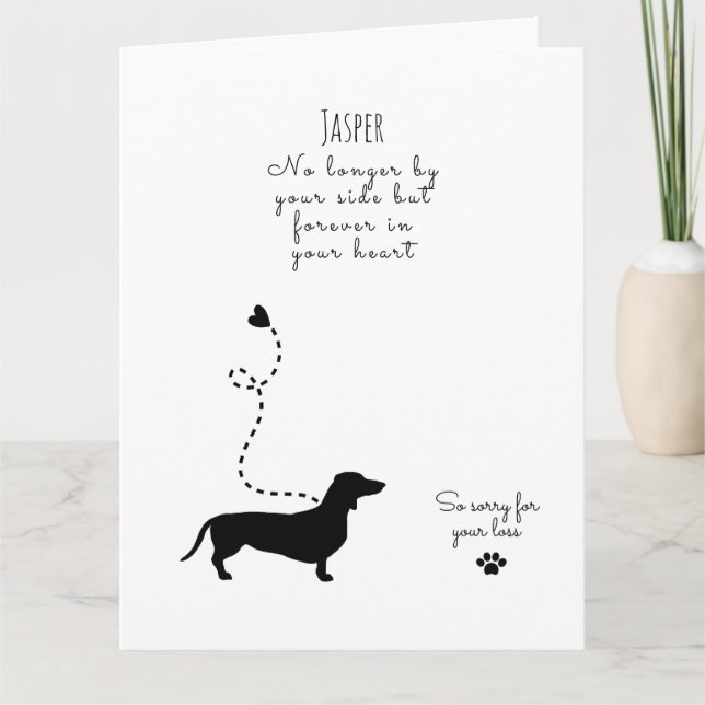 Hund Sympathy Card, eget namn. Pet Loss Kort (Framsida)