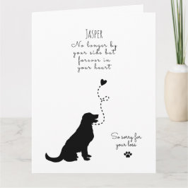 Hund Sympathy Card, eget namn. Pet Loss Kort