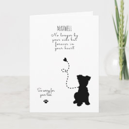 Hund Sympathy Card, eget namn. Pet Loss Kort