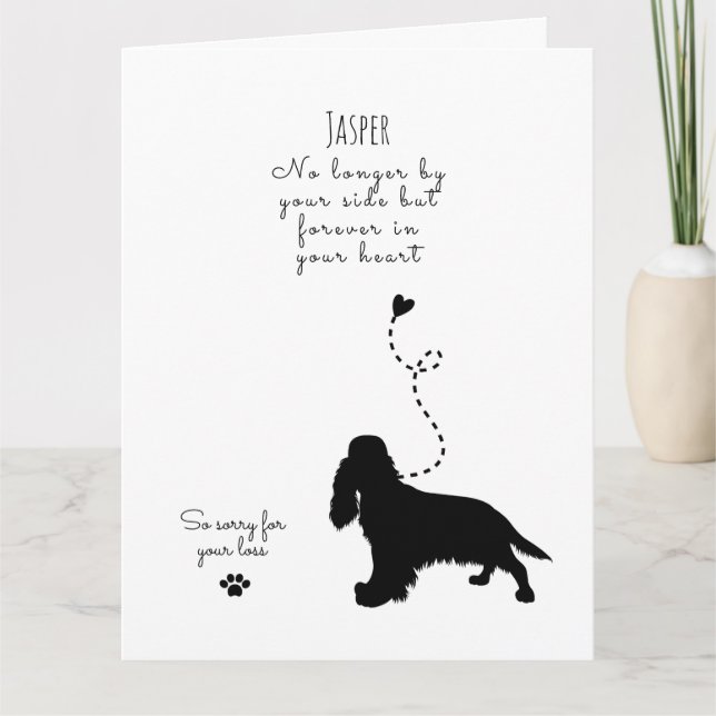 Hund Sympathy Card, eget namn. Pet Loss Kort (Framsida)
