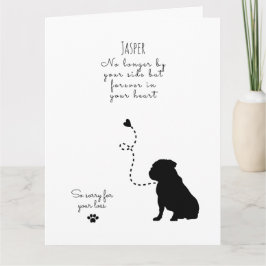 Hund Sympathy Card, eget namn. Pet Loss Kort
