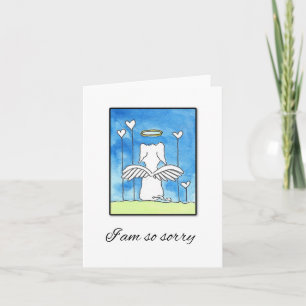 Hund Sympathy Card, Hund Angel med Vingar Kort