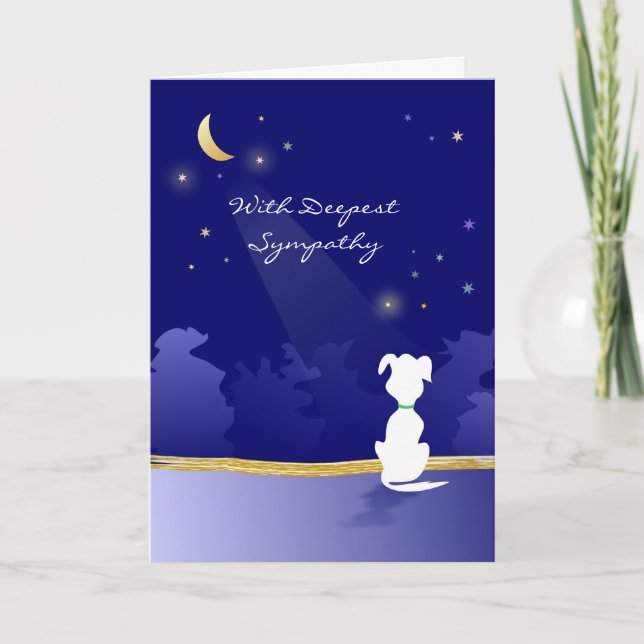 Hund Sympathy Card - Måne och stjärnor Kort (Framsida)