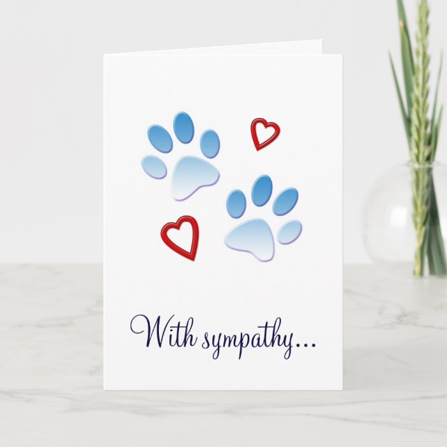 Hund Sympathy Card Tassar and Hearearts Kort (Framsida)