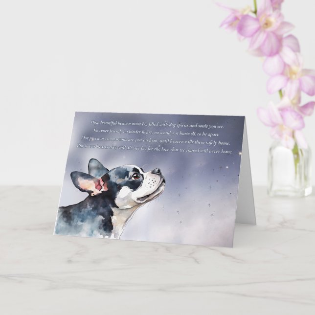Hund Sympathy Condolences Boston Terrier Andlig Kort (Orkide)