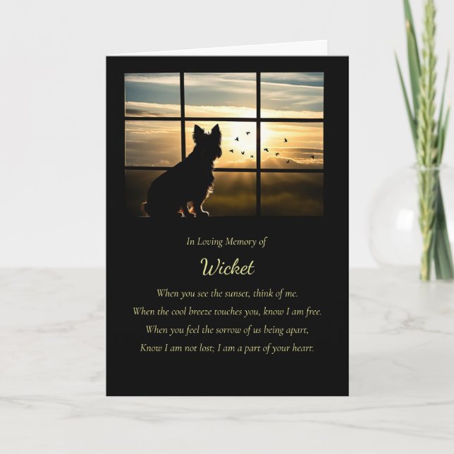 Hund Sympathy Custom Name Andlig Dikt Kort (Framsida)