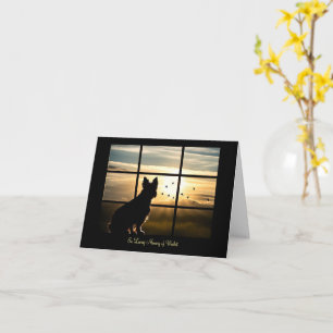 Hund Sympathy Memorial Sunset and Birds Condolatio Kort