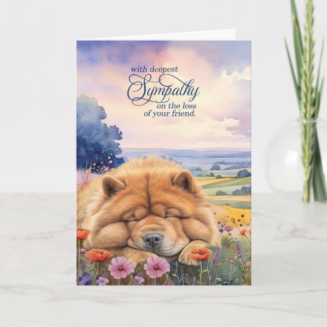 Hund Sympati Chow Chow Hund Vilda Blommor Kort (Framsida)