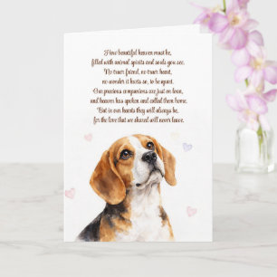 Hund Sympati Förlust med Vacker Beagle Dikt Kort