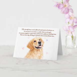 Hund Sympati Golden Retriever Typ med dikt Kort