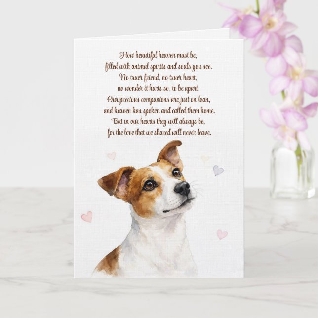 Hund Sympati Jack Russel Terrier Andlig  Dikt Kort (Orkide)