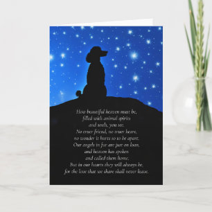 Hund sympati med Pudel Silhouetted och Andlig Kort
