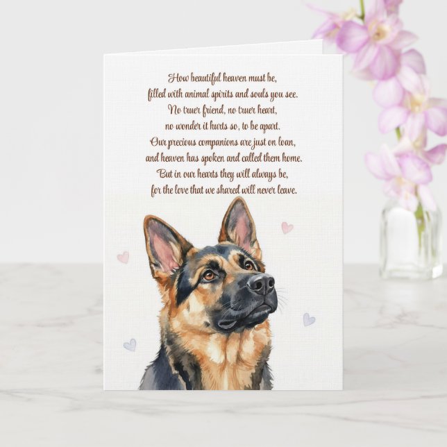 Hund Sympati Tysk Shepherd Andlig Kort (Orkide)