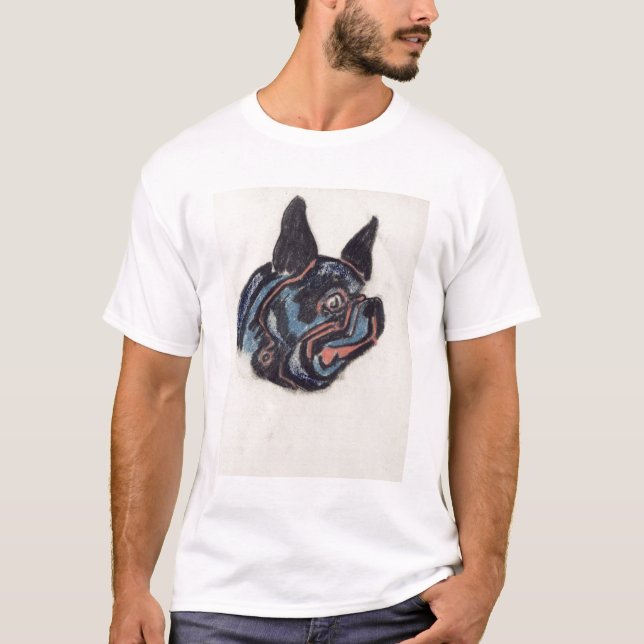 Hund T35228 (pastell på papper) T-shirt (Framsida)