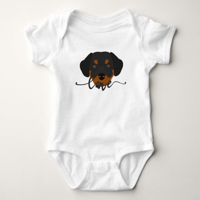 Hund T-Shirt Baby Bodykostym (Framsida)