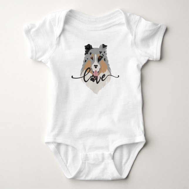 Hund T-Shirt Baby Bodykostym (Framsida)