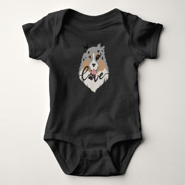 Hund T-Shirt Baby Bodykostym (Framsida)