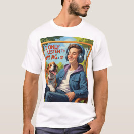 Hund T-Shirt - jag lyssnar bara på min Hund