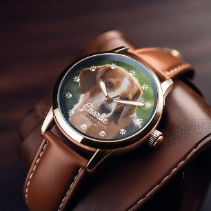 Hund Tass avtryck Anpassningsbar Foto Armbandsur