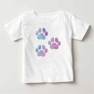 Hund Tass avtryck - Färgfärgade färgtråd T Shirt