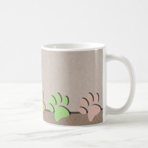 Hund Tass avtryck Faux Kraft Papprare Struktur Kaffemugg