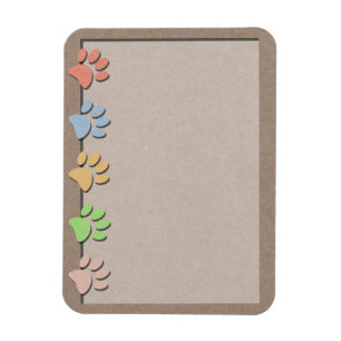 Hund Tass avtryck Faux Kraft Papprare Struktur Magnet