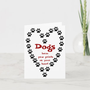 Hund Tass avtryck Heart Kort