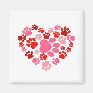 Hund Tass avtryck Heart Magnet