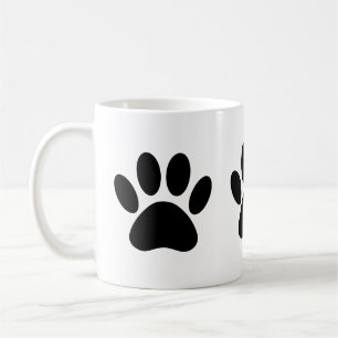 Hund Tass avtryck i svart Kaffemugg