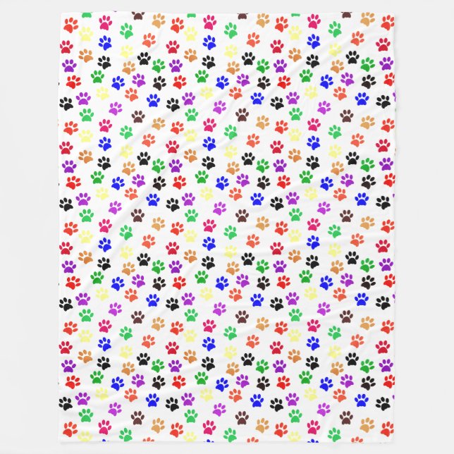 Hund Tass avtryck med Färg Cute Fleecefilt (Framsidan)