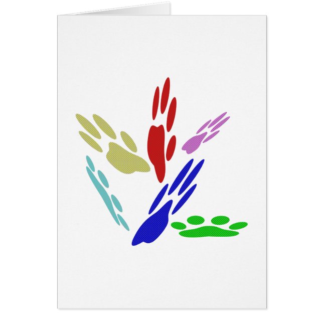 Hund Tass avtryck med Polka dots Hälsningskort (Framsidan)