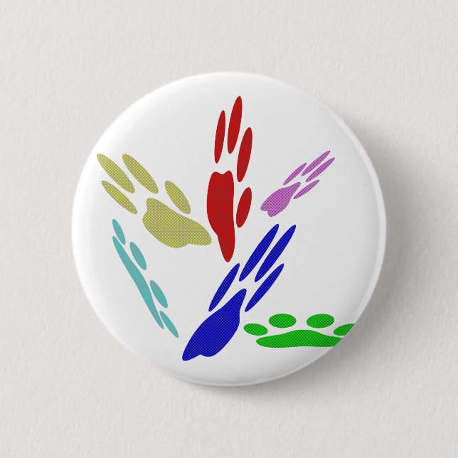 Hund Tass avtryck med Polka dots Knapp (Framsida)