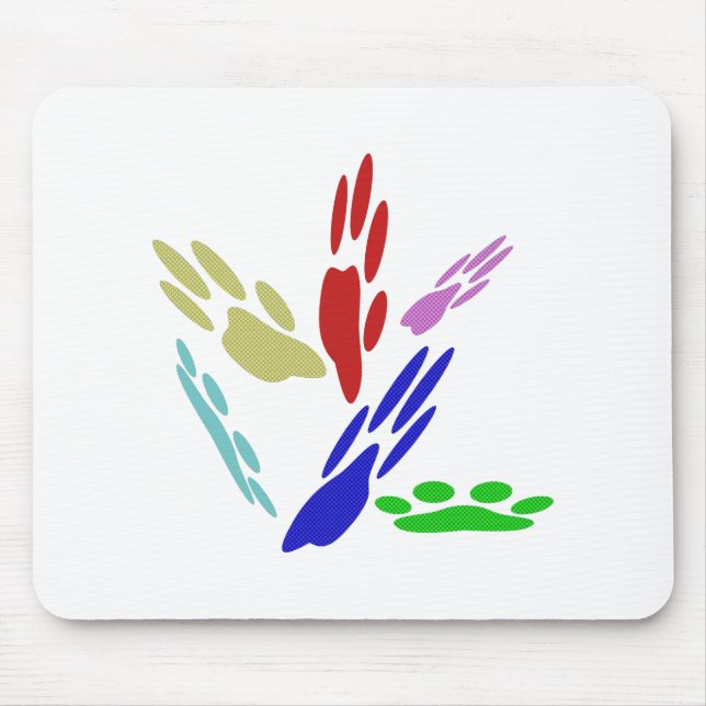 Hund Tass avtryck med Polka dots Musmatta (Framsidan)