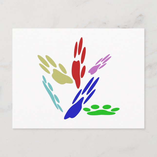 Hund Tass avtryck med Polka dots Vykort (Framsida)