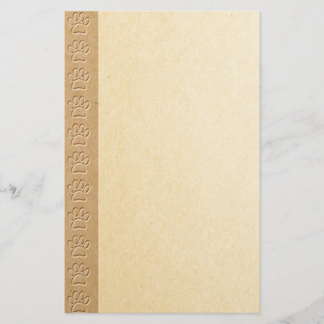 Hund Tass avtryck med utflaggade Pappra Struktur Brevpapper (Framsida)