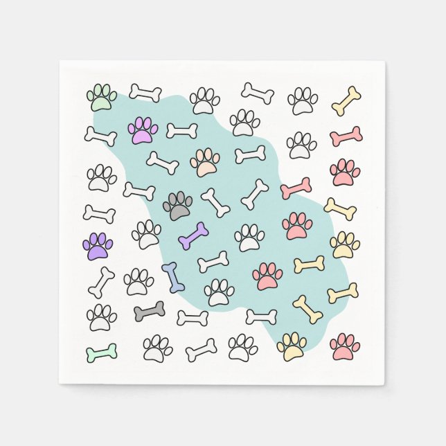Hund Tass avtryck och Bones Art Mönster Pappersservett (Framsidan)