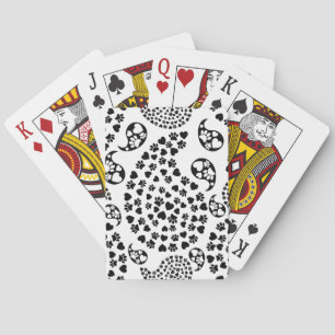 Hund Tass avtryck och Paisley Mönster Casinokort