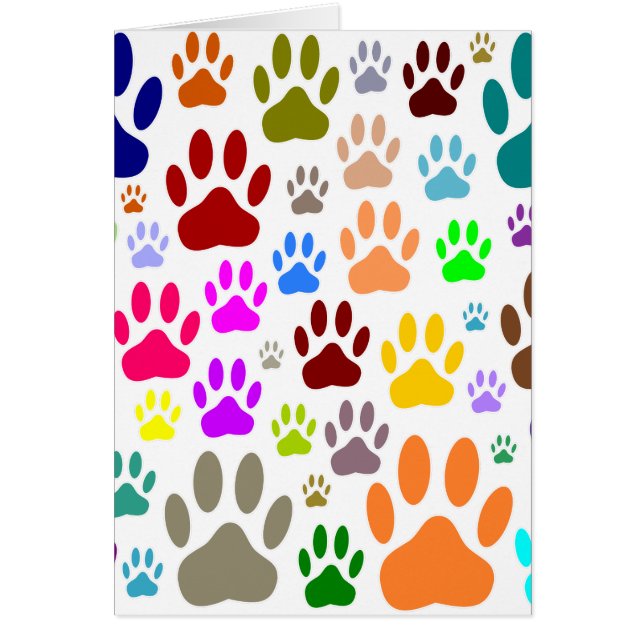 Hund Tass avtryck över Hälsningskort (Framsidan)