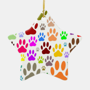 Hund Tass avtryck över Julgransprydnad Keramik