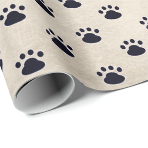 Hund Tass avtryck på Beige-bakgrunden Presentpapper