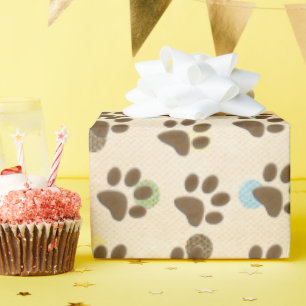 Hund Tass avtryck på Polka dots Presentpapper