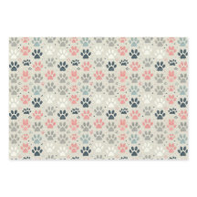 Hund Tass avtryck: Papper uppsättning med tre plat