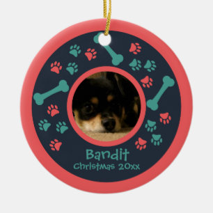 Hund Tass avtryck Photo Ornament