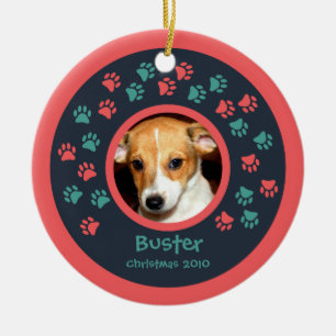Hund Tass avtryck Photo Ornament