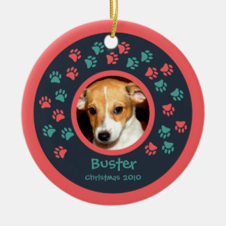 Hund Tass avtryck Photo Ornament