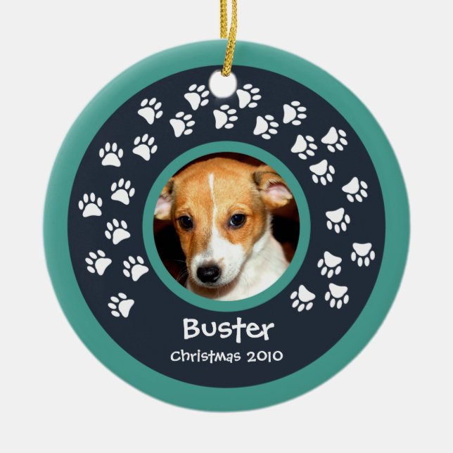 Hund Tass avtryck Photo Ornament (Framsidan)