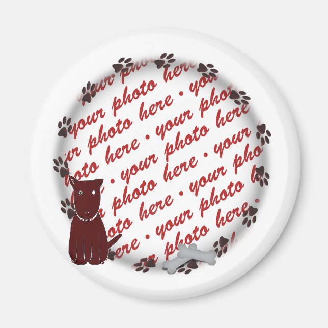Hund Tass avtryck Photo Ram Magnet (Framsidan)