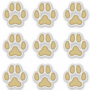 Hund Tass avtryck Tan Animal Tracks Stickers Klistermärken